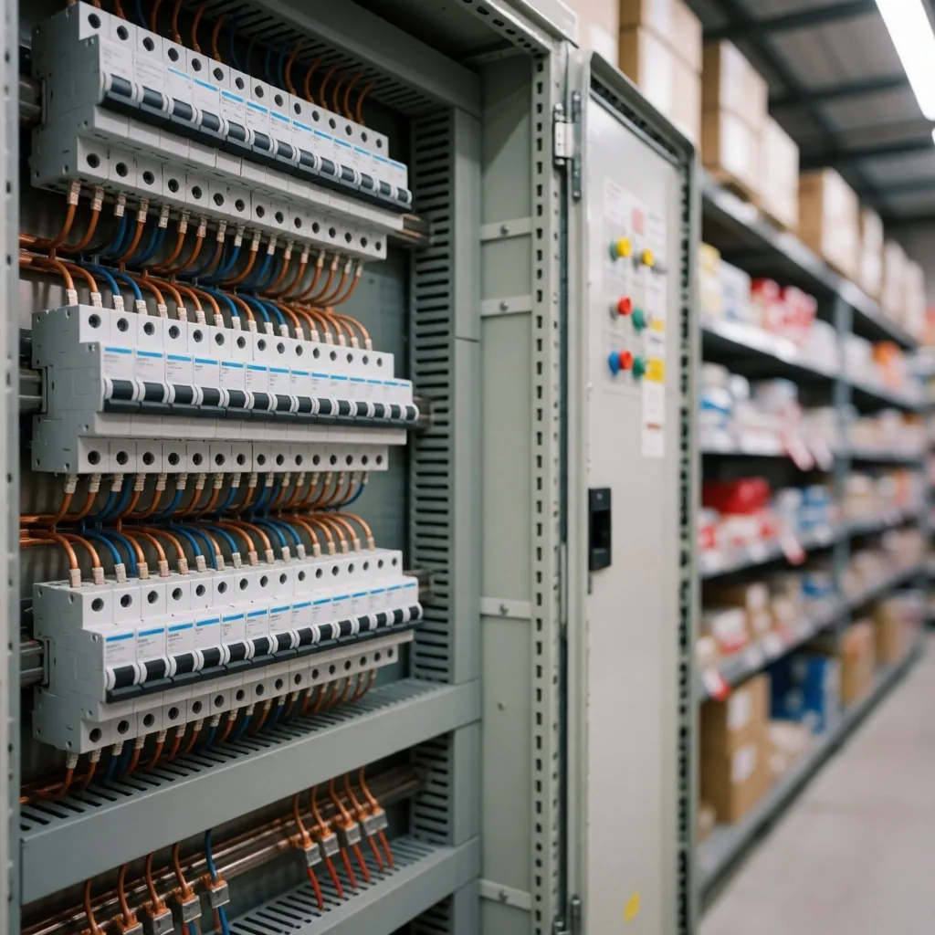 Tablero eléctrico seccional abierto para auditoría en local comercial
