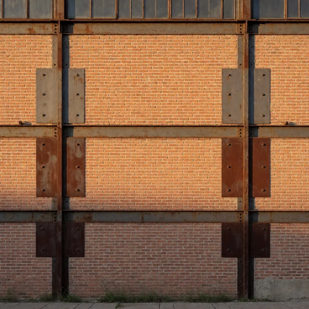 Fachada de edificio comercial en Buenos Aires con elementos estructurales visibles